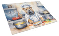 Shar Pei The Chef Cutting Board Tempered Glass Kitchen Cutting Surface, Heat Resistant Chopping, Non-Slip Feet, Food Prep & Serving