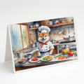 Shiba Inu The Chef Greeting Cards Pack of 8 Blank Cards with Envelopes Whimsical A7 Size 5x7