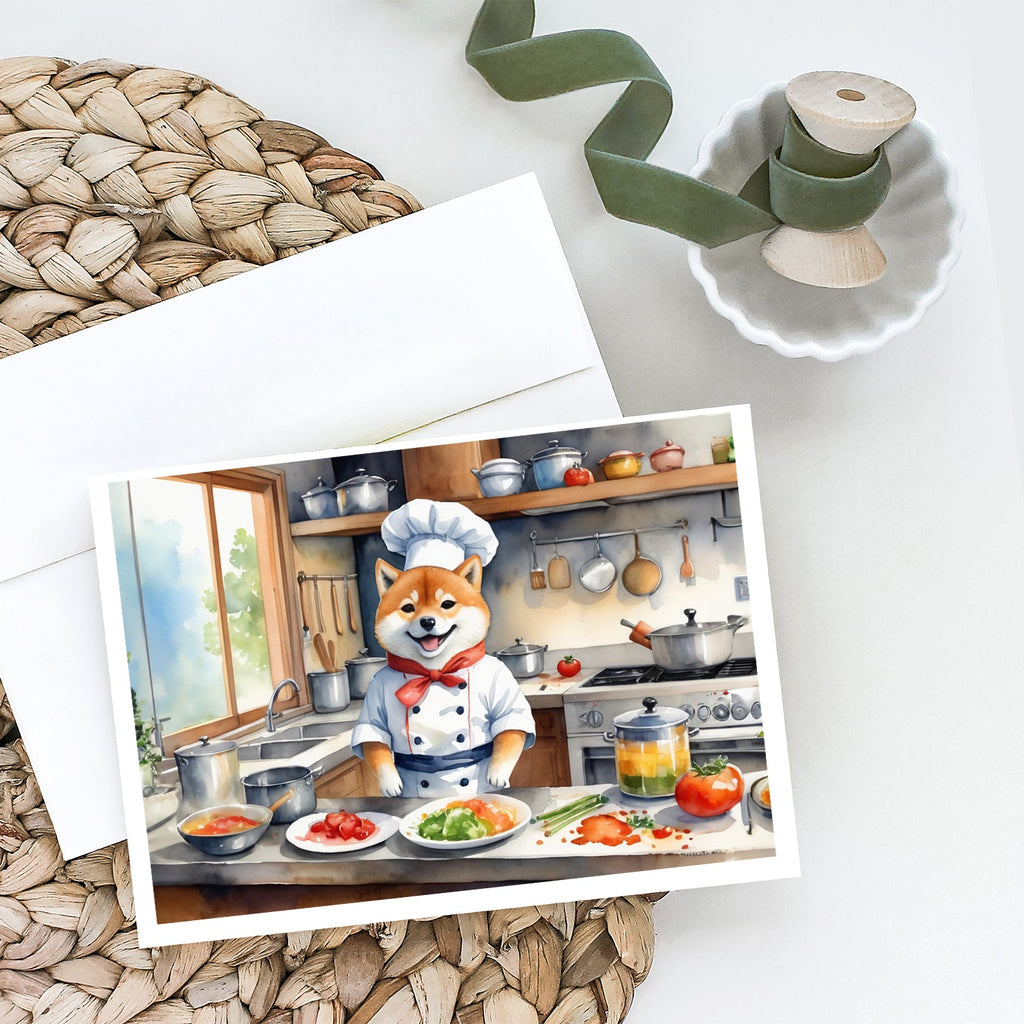 Shiba Inu The Chef Greeting Cards Pack of 8 Blank Cards with Envelopes Whimsical A7 Size 5x7
