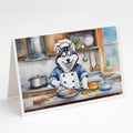 Siberian Husky The Chef Greeting Cards Pack of 8 Blank Cards with Envelopes Whimsical A7 Size 5x7