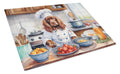 Sussex Spaniel The Chef Cutting Board Tempered Glass Kitchen Cutting Surface, Heat Resistant Chopping, Non-Slip Feet, Food Prep & Serving