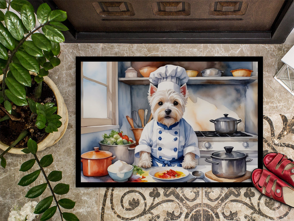 Westie The Chef Doormat Indoor Outdoor 18H X 27W Front Door Mat Rugs for Entryway, Non Slip Washable