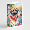 Anatolian Shepherd Luau Greeting Cards Pack of 8 Blank Cards with Envelopes Whimsical A7 Size 5x7
