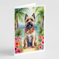 Cairn Terrier Luau Greeting Cards Pack of 8 Blank Cards with Envelopes Whimsical A7 Size 5x7