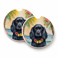 Cocker Spaniel Luau Set of 2 Cup Holder Car Coasters Absorbent Round Sandstone Coasters Gifts for Men or Women, 2.5, Multicolor