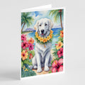 Kuvasz Luau Greeting Cards Pack of 8 Blank Cards with Envelopes Whimsical A7 Size 5x7