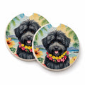Puli Luau Set of 2 Cup Holder Car Coasters Absorbent Round Sandstone Coasters Gifts for Men or Women, 2.5, Multicolor
