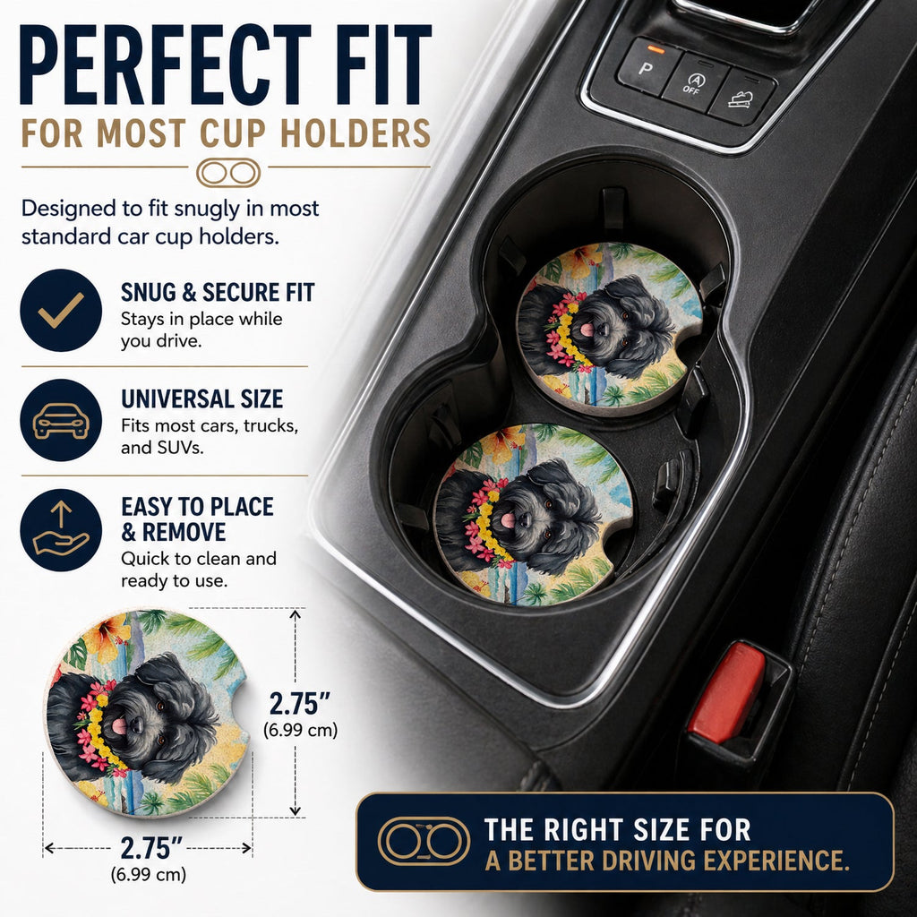 Puli Luau Set of 2 Cup Holder Car Coasters Absorbent Round Sandstone Coasters Gifts for Men or Women, 2.5, Multicolor