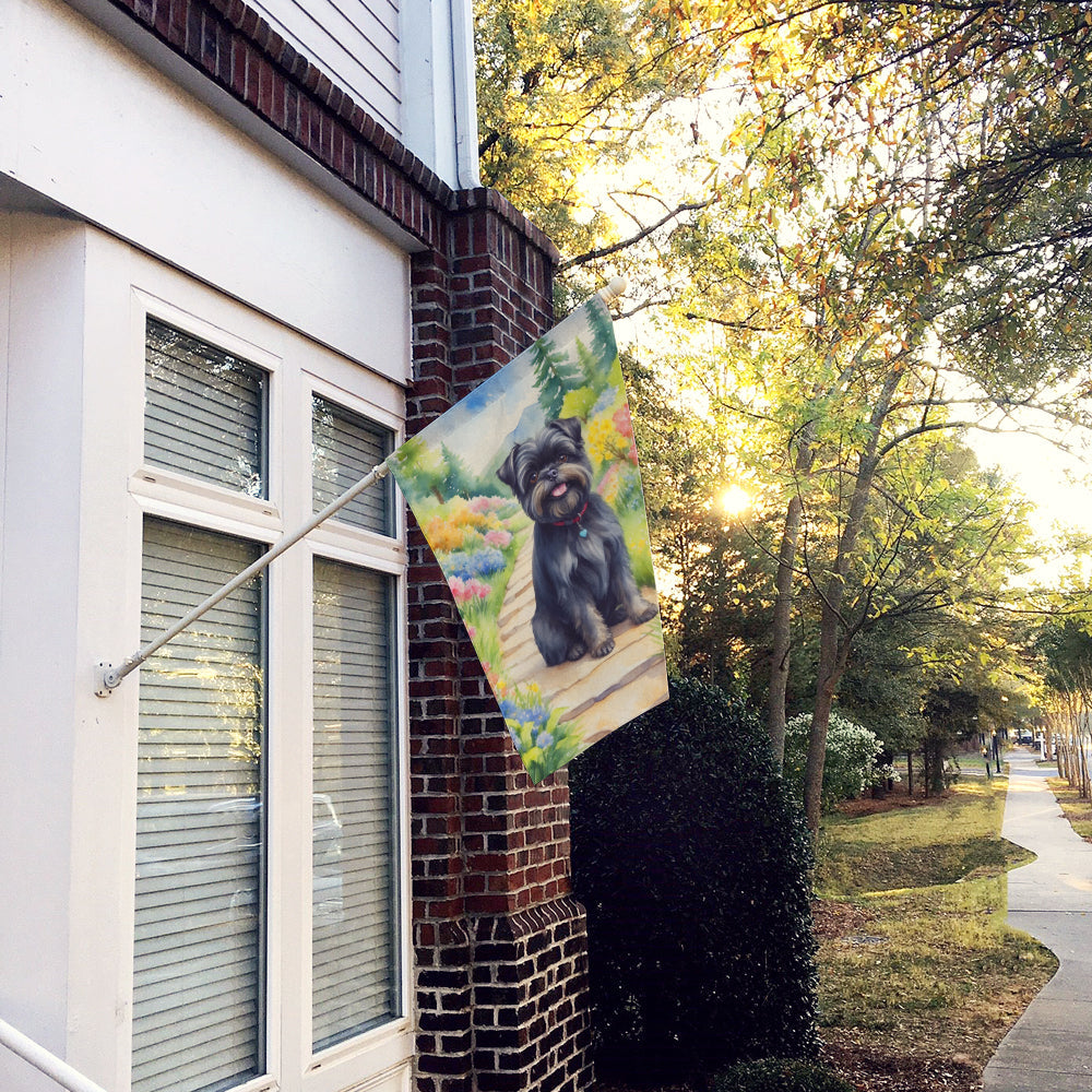 Affenpinscher Spring Garden House Flag 28x40 Porch Sleeve Pole Decorative Outside Yard Banner Artwork Wall Hanging, Polyester