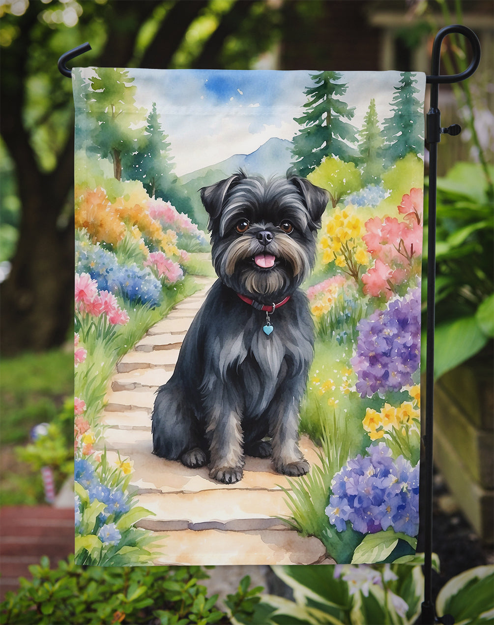 Affenpinscher Spring Garden Garden Flag Mailbox Decorative Yard Banner Outside Patio Artwork for Flower Beds, Garden Size, Multicolor