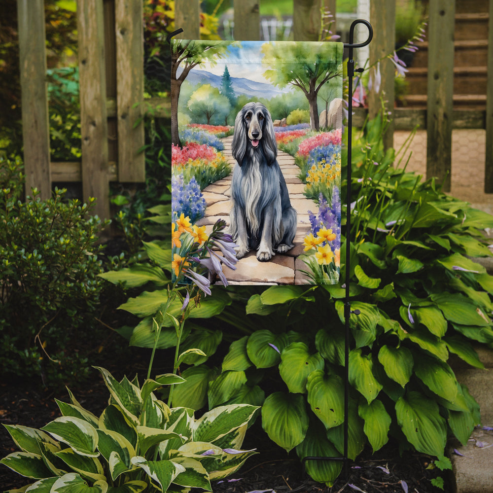 Afghan Hound Spring Garden Garden Flag Mailbox Decorative Yard Banner Outside Patio Artwork for Flower Beds, Garden Size, Multicolor