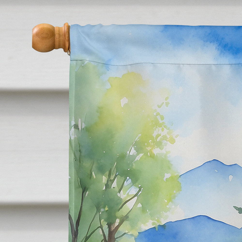 Akita Spring Garden House Flag 28x40 Porch Sleeve Pole Decorative Outside Yard Banner Artwork Wall Hanging, Polyester