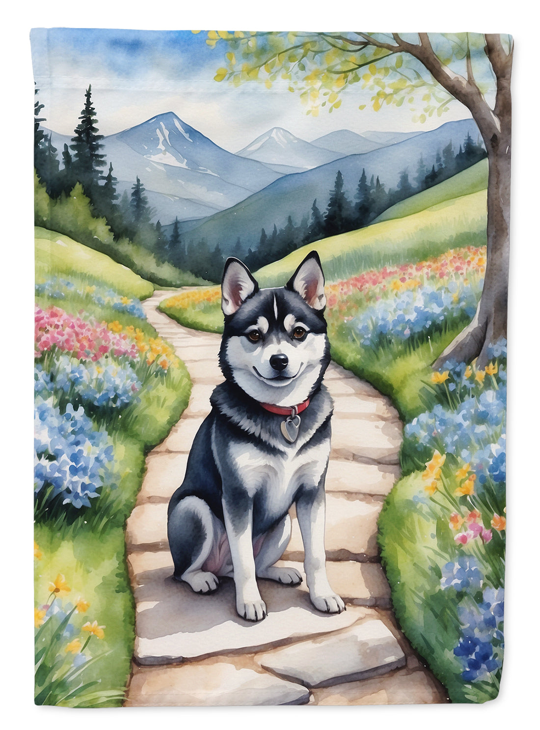 Alaskan Klee Kai Spring Garden Garden Flag Mailbox Decorative Yard Banner Outside Patio Artwork for Flower Beds, Garden Size, Multicolor