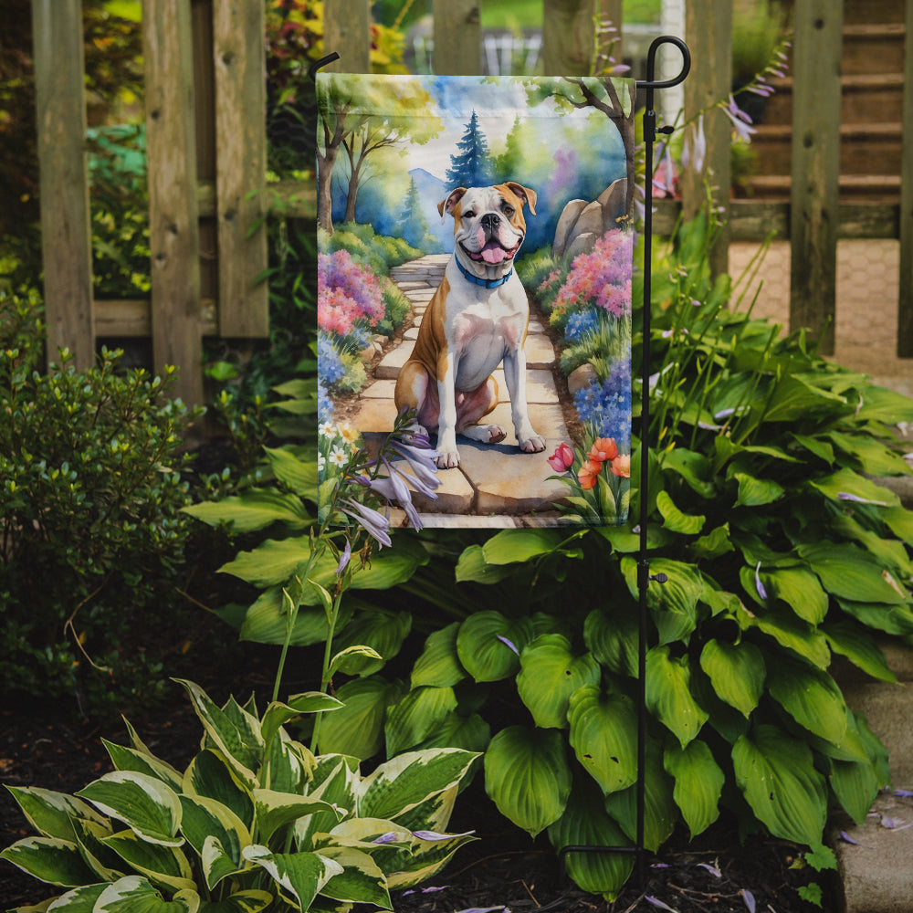 American Bulldog Spring Garden Garden Flag Mailbox Decorative Yard Banner Outside Patio Artwork for Flower Beds, Garden Size, Multicolor