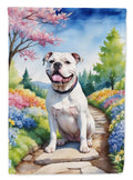 American Bulldog Spring Garden Garden Flag Mailbox Decorative Yard Banner Outside Patio Artwork for Flower Beds, Garden Size, Multicolor