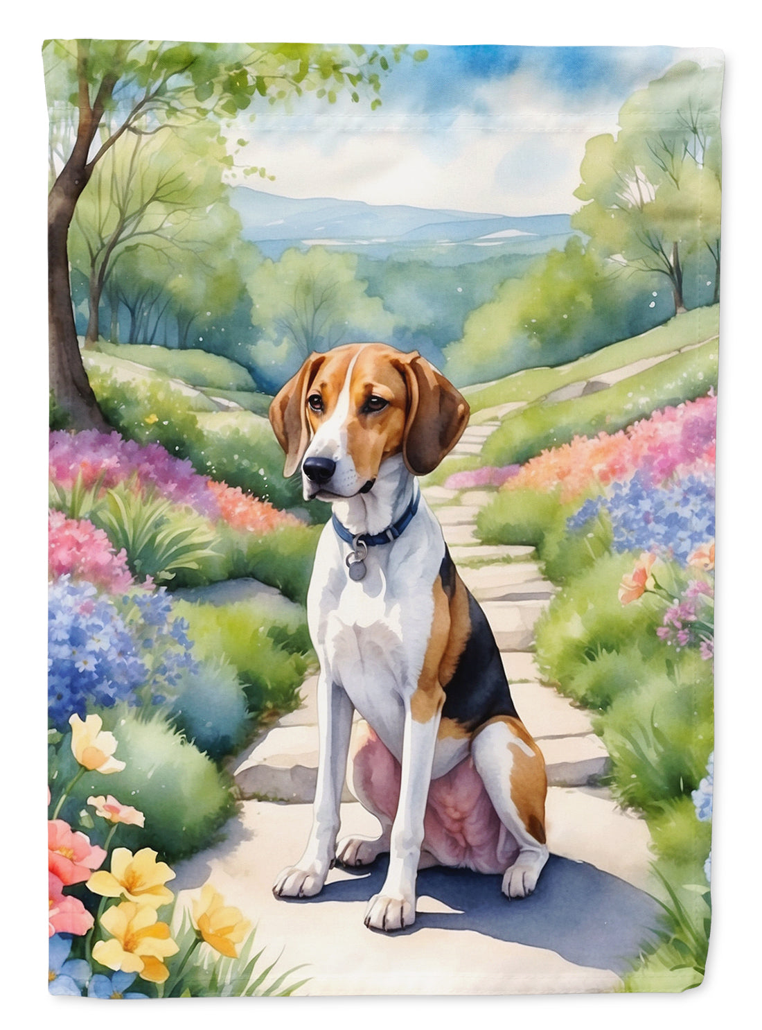 American Foxhound Spring Garden Garden Flag Mailbox Decorative Yard Banner Outside Patio Artwork for Flower Beds, Garden Size, Multicolor