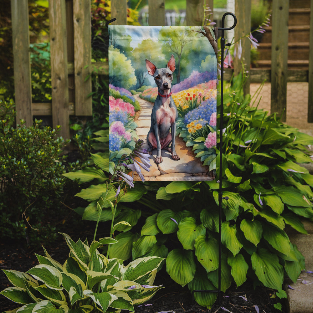 American Hairless Terrier Spring Garden Garden Flag Mailbox Decorative Yard Banner Outside Patio Artwork for Flower Beds, Garden Size, Multicolor