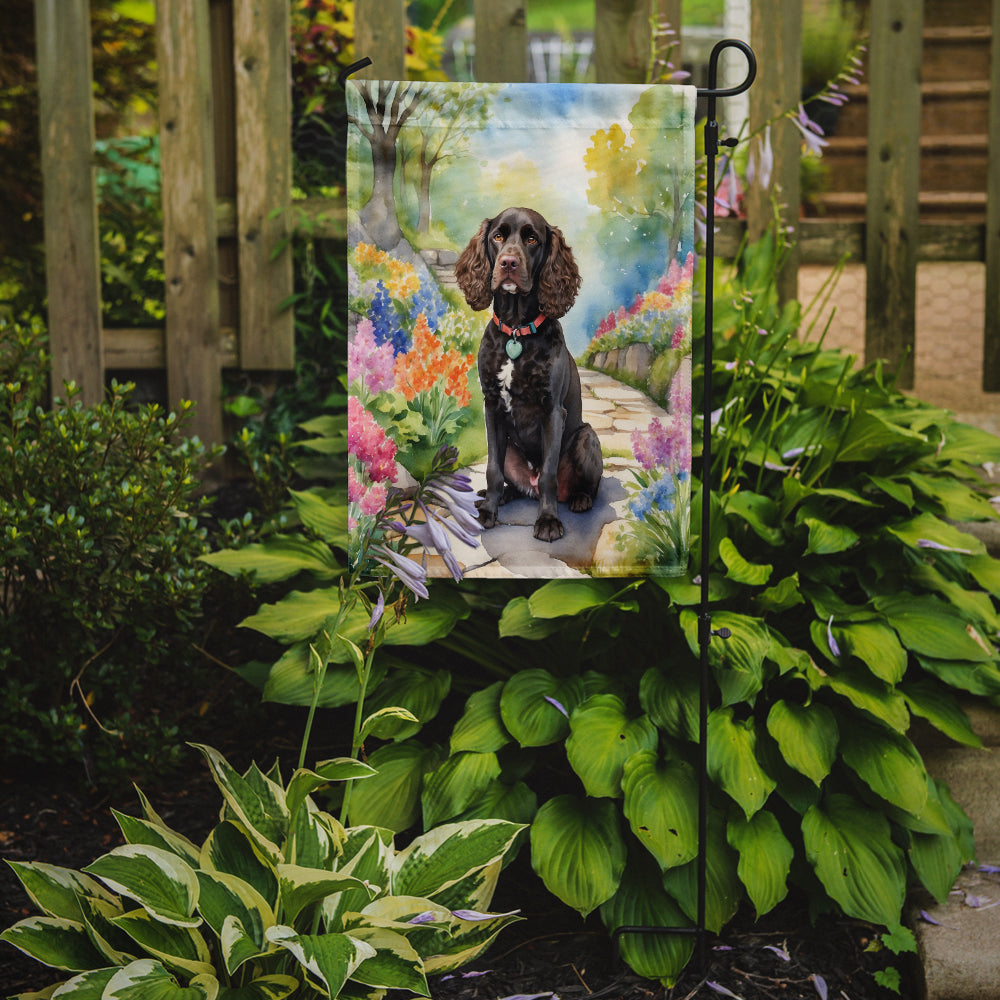 American Water Spaniel Spring Garden Garden Flag Mailbox Decorative Yard Banner Outside Patio Artwork for Flower Beds, Garden Size, Multicolor