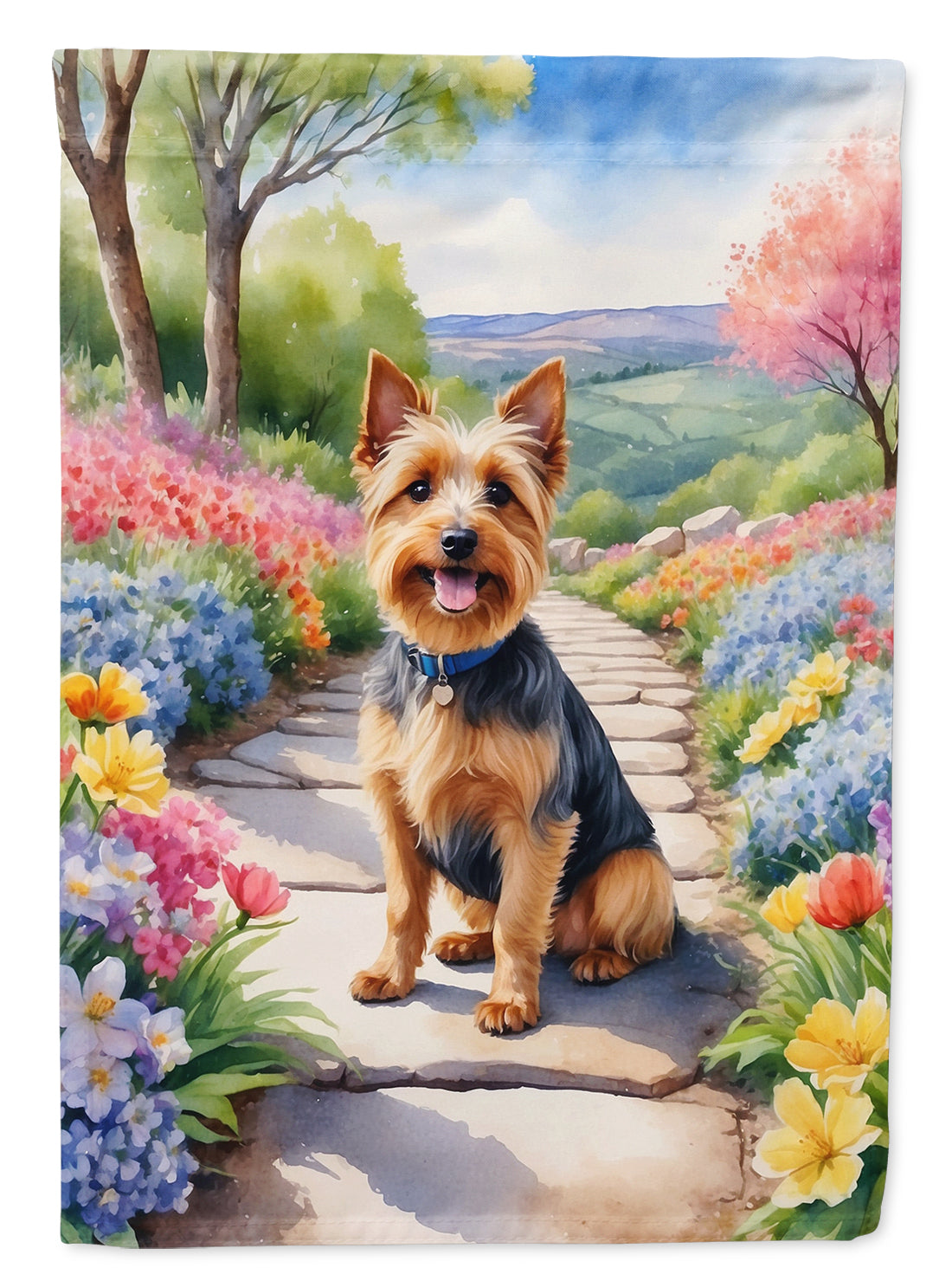 Australian Terrier Spring Garden Garden Flag Mailbox Decorative Yard Banner Outside Patio Artwork for Flower Beds, Garden Size, Multicolor