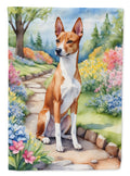 Basenji Spring Garden House Flag 28x40 Porch Sleeve Pole Decorative Outside Yard Banner Artwork Wall Hanging, Polyester