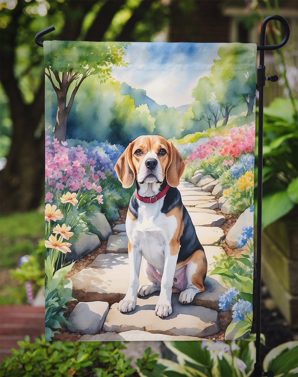 Beagle Spring Garden Garden Flag Mailbox Decorative Yard Banner Outside Patio Artwork for Flower Beds, Garden Size, Multicolor