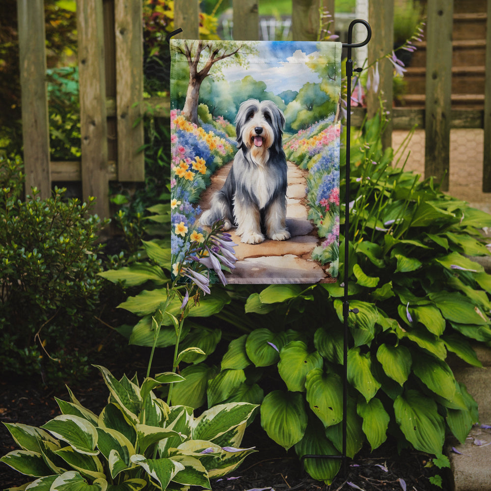 Bearded Collie Spring Garden Garden Flag Mailbox Decorative Yard Banner Outside Patio Artwork for Flower Beds, Garden Size, Multicolor