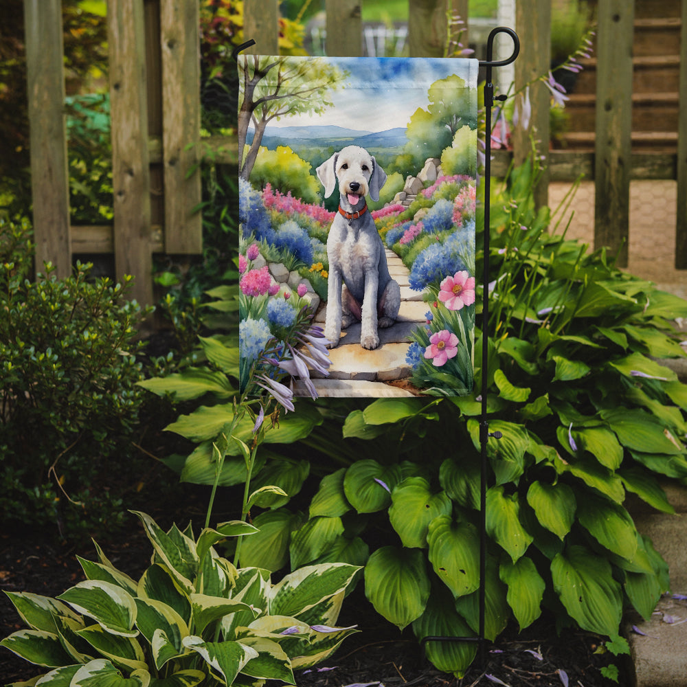 Bedlington Terrier Spring Garden Garden Flag Mailbox Decorative Yard Banner Outside Patio Artwork for Flower Beds, Garden Size, Multicolor