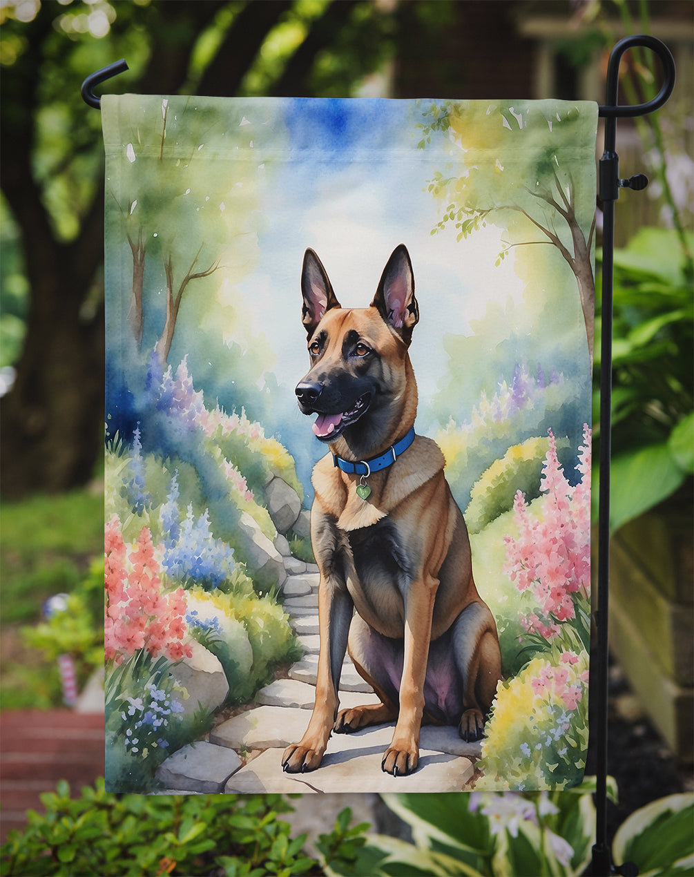 Belgian Malinois Spring Garden Garden Flag Mailbox Decorative Yard Banner Outside Patio Artwork for Flower Beds, Garden Size, Multicolor