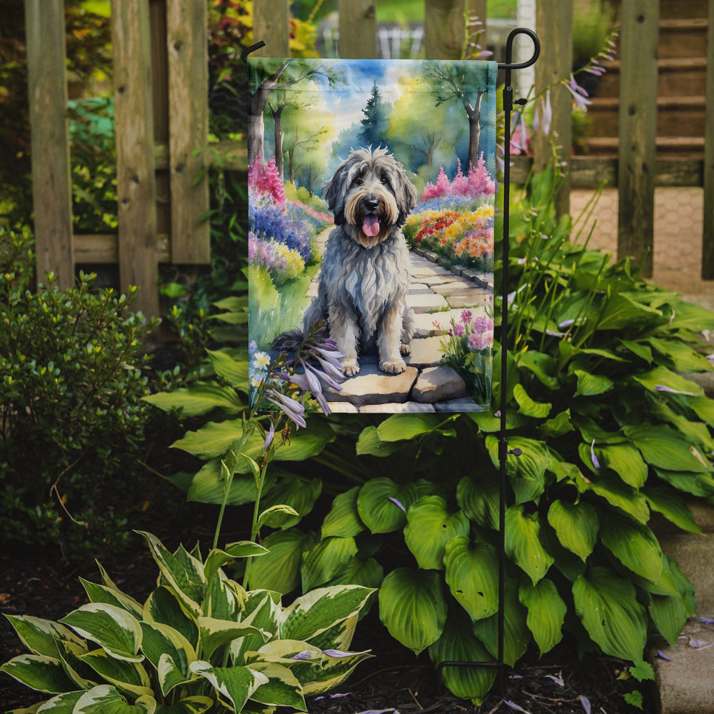 Bergamasco Sheepdog Spring Path Garden Flag Mailbox Decorative Yard Banner Outside Patio Artwork for Flower Beds, Garden Size, Multicolor