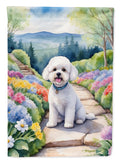 Bichon Frise Spring Path Garden Flag Mailbox Decorative Yard Banner Outside Patio Artwork for Flower Beds, Garden Size, Multicolor