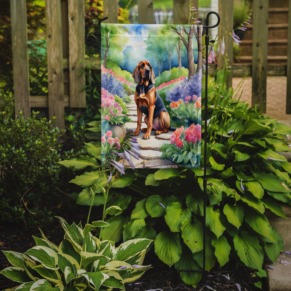 Bloodhound Spring Path Garden Flag Mailbox Decorative Yard Banner Outside Patio Artwork for Flower Beds, Garden Size, Multicolor