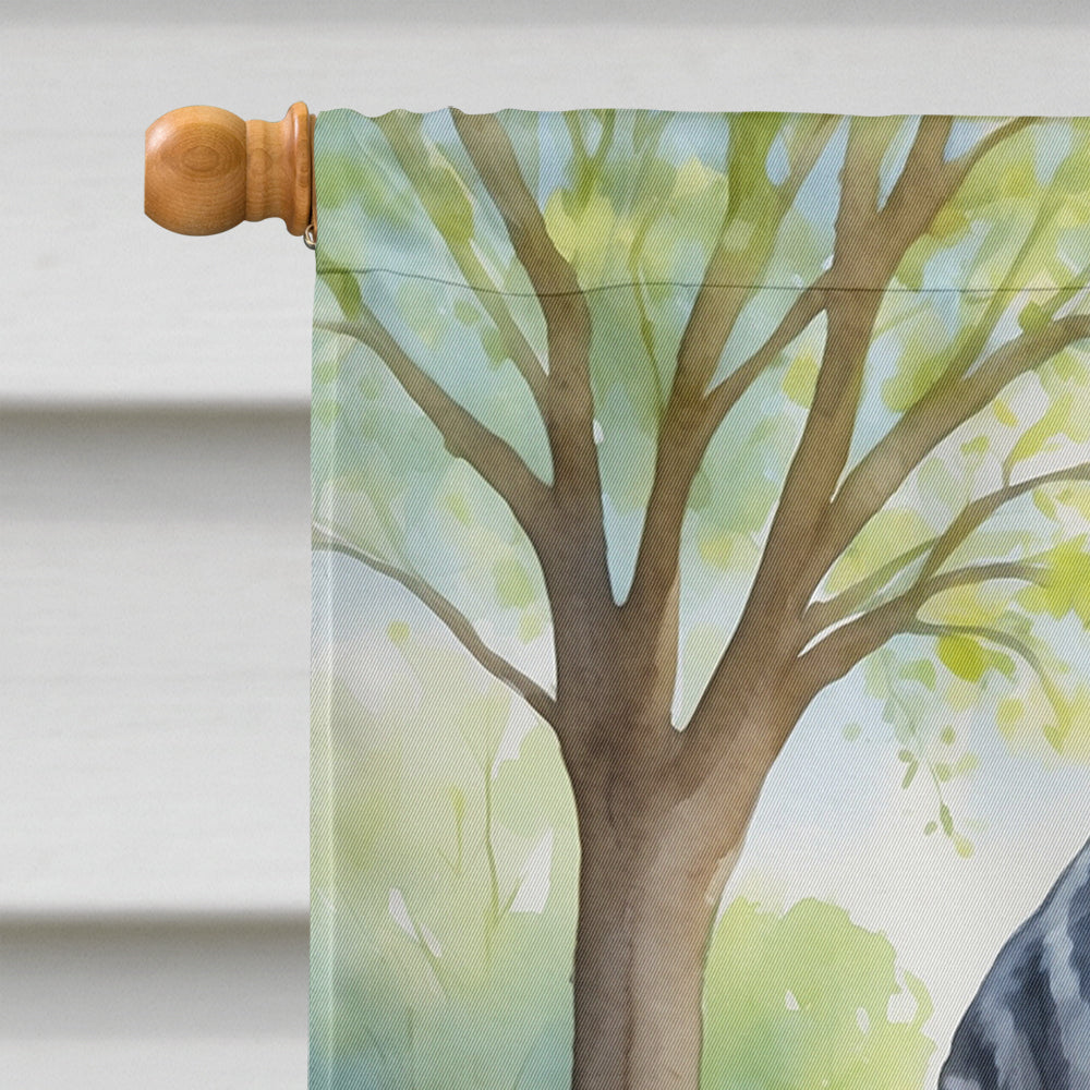 Bluetick Coonhound Spring Path House Flag 28x40 Porch Sleeve Pole Decorative Outside Yard Banner Artwork Wall Hanging, Polyester
