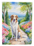 Borzoi Spring Path Garden Flag Mailbox Decorative Yard Banner Outside Patio Artwork for Flower Beds, Garden Size, Multicolor