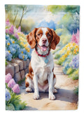 Brittany Spaniel Spring Path Garden Flag Mailbox Decorative Yard Banner Outside Patio Artwork for Flower Beds, Garden Size, Multicolor