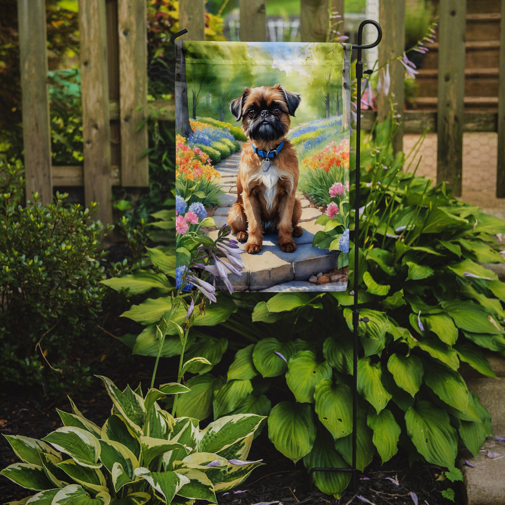 Brussels Griffon Spring Path Garden Flag Mailbox Decorative Yard Banner Outside Patio Artwork for Flower Beds, Garden Size, Multicolor