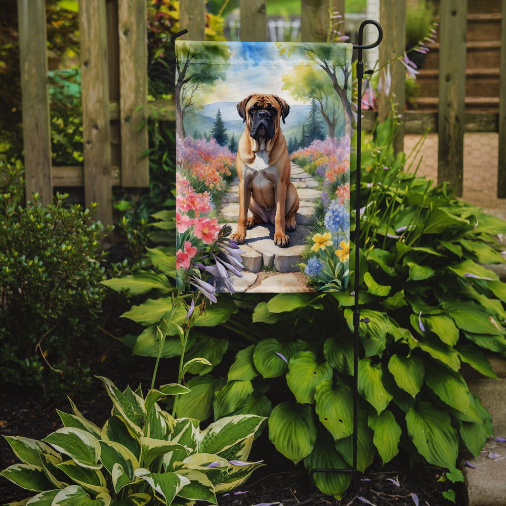 Bullmastiff Spring Path Garden Flag Mailbox Decorative Yard Banner Outside Patio Artwork for Flower Beds, Garden Size, Multicolor