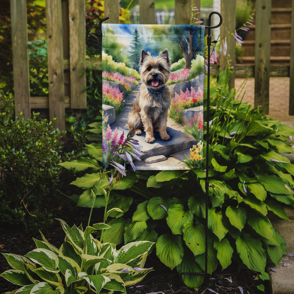 Cairn Terrier Spring Path Garden Flag Mailbox Decorative Yard Banner Outside Patio Artwork for Flower Beds, Garden Size, Multicolor