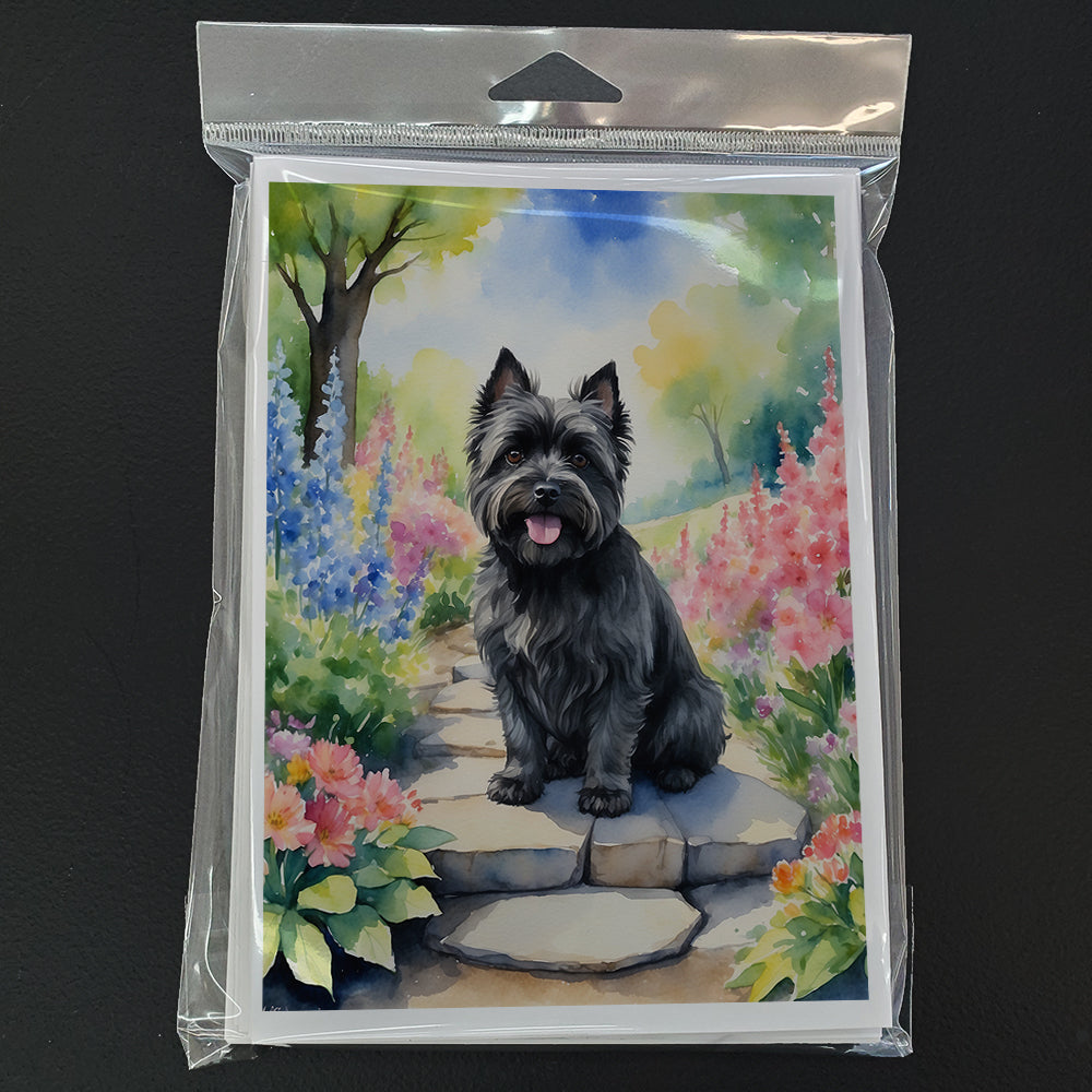 Cairn Terrier Spring Path Greeting Cards Pack of 8 Blank Cards with Envelopes Whimsical A7 Size 5x7