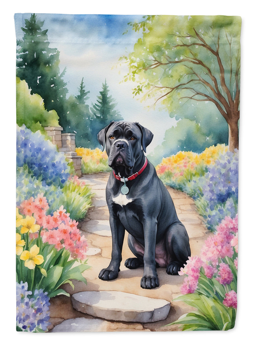 Cane Corso Spring Path Garden Flag Mailbox Decorative Yard Banner Outside Patio Artwork for Flower Beds, Garden Size, Multicolor