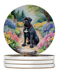 Cane Corso Spring Path Large Sandstone Coasters Pack of 4 Absorbent Round Coasters Decor Gifts for Men or Women, 4 in, Multicolor