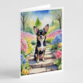 Chihuahua Spring Path Greeting Cards Pack of 8 Blank Cards with Envelopes Whimsical A7 Size 5x7