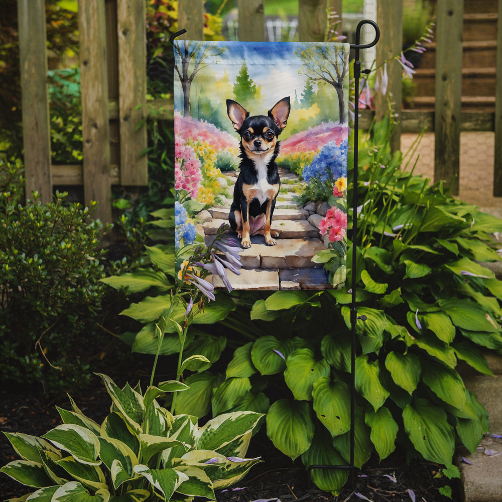 Chihuahua Spring Path Garden Flag Mailbox Decorative Yard Banner Outside Patio Artwork for Flower Beds, Garden Size, Multicolor