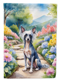 Chinese Crested Spring Path House Flag 28x40 Porch Sleeve Pole Decorative Outside Yard Banner Artwork Wall Hanging, Polyester