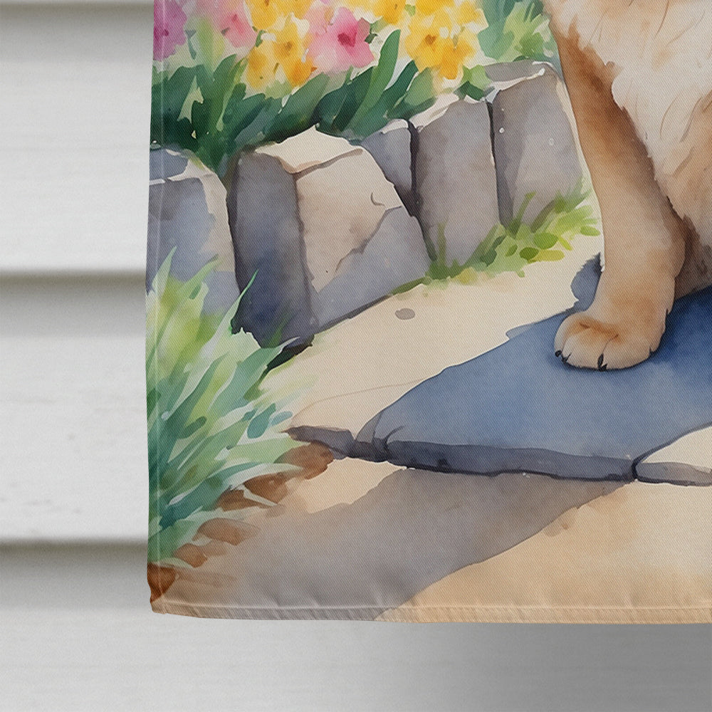 Chow Chow Spring Path House Flag 28x40 Porch Sleeve Pole Decorative Outside Yard Banner Artwork Wall Hanging, Polyester