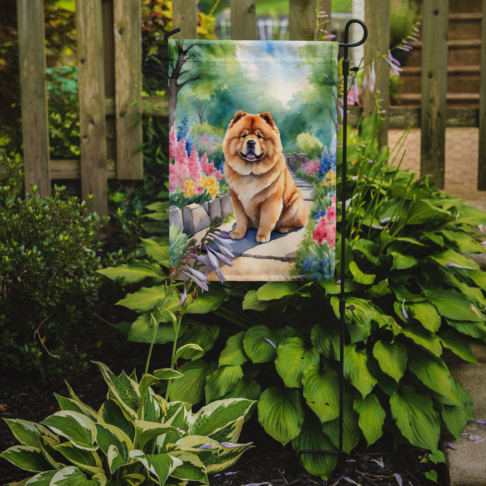 Chow Chow Spring Path Garden Flag Mailbox Decorative Yard Banner Outside Patio Artwork for Flower Beds, Garden Size, Multicolor