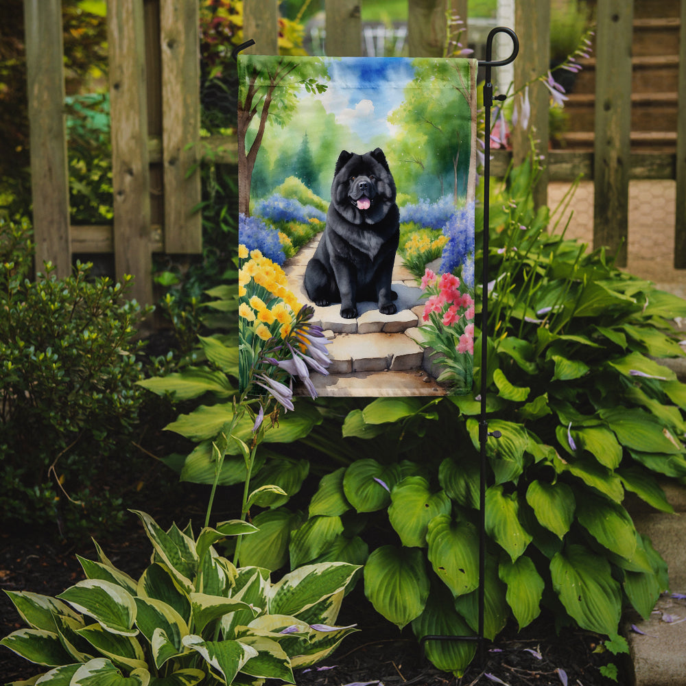 Chow Chow Spring Path Garden Flag Mailbox Decorative Yard Banner Outside Patio Artwork for Flower Beds, Garden Size, Multicolor