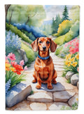 Dachshund Spring Path Garden Flag Mailbox Decorative Yard Banner Outside Patio Artwork for Flower Beds, Garden Size, Multicolor