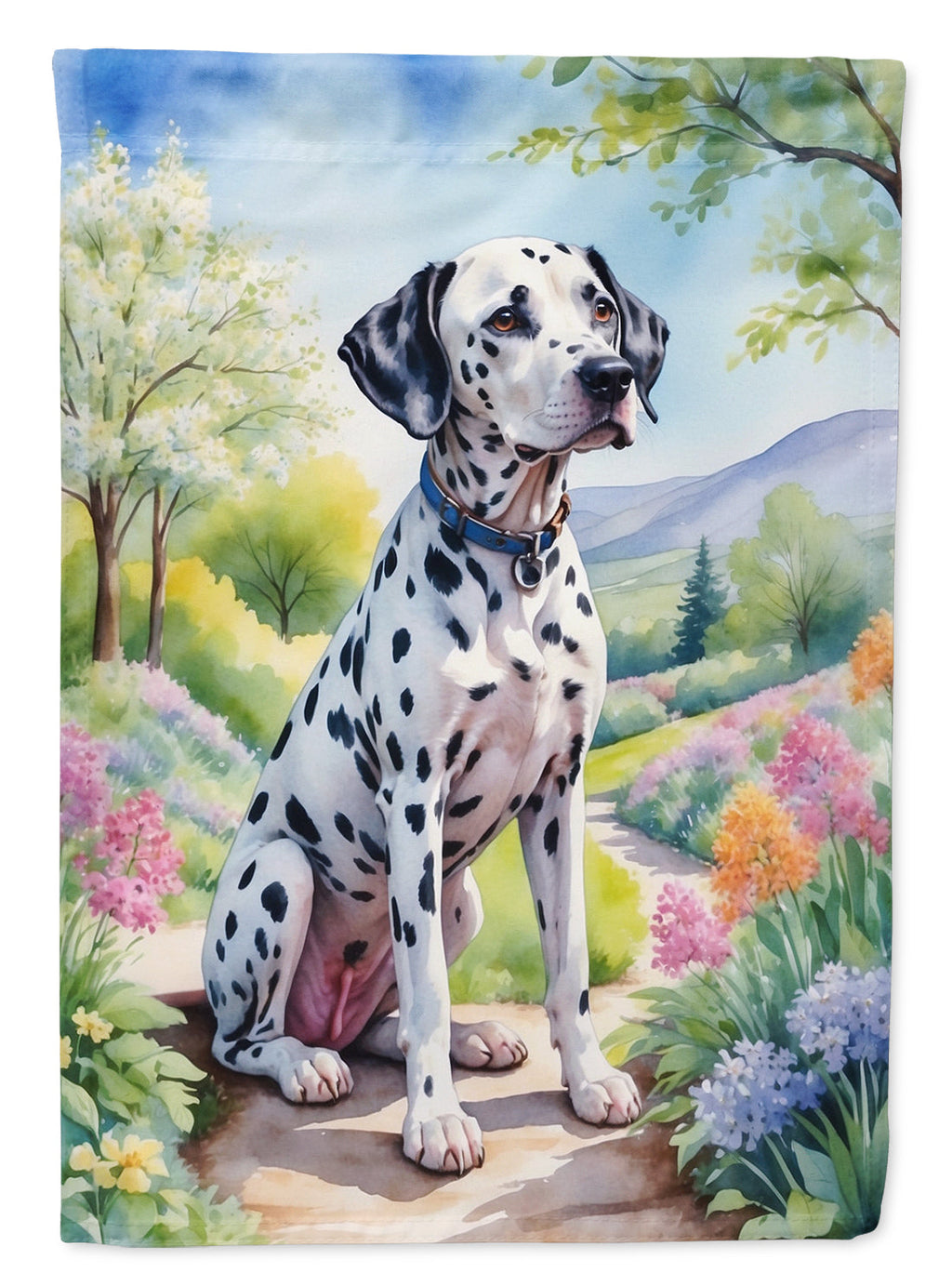 Dalmatian Spring Path Garden Flag Mailbox Decorative Yard Banner Outside Patio Artwork for Flower Beds, Garden Size, Multicolor