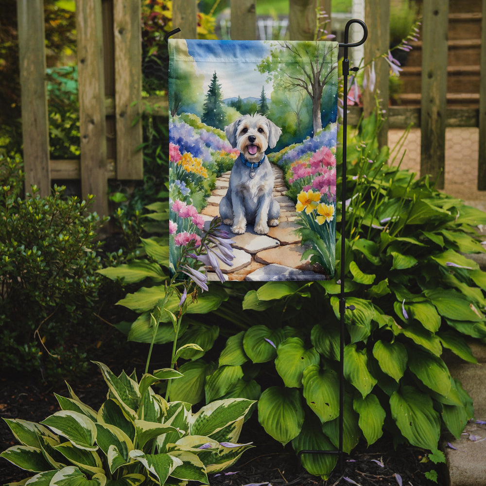 Dandie Dinmont Terrier Spring Path Garden Flag Mailbox Decorative Yard Banner Outside Patio Artwork for Flower Beds, Garden Size, Multicolor