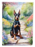 Doberman Pinscher Spring Path Garden Flag Mailbox Decorative Yard Banner Outside Patio Artwork for Flower Beds, Garden Size, Multicolor